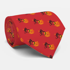 Classic Red Chinese Zodiac Tiger Ben Ming Nian Krawatte