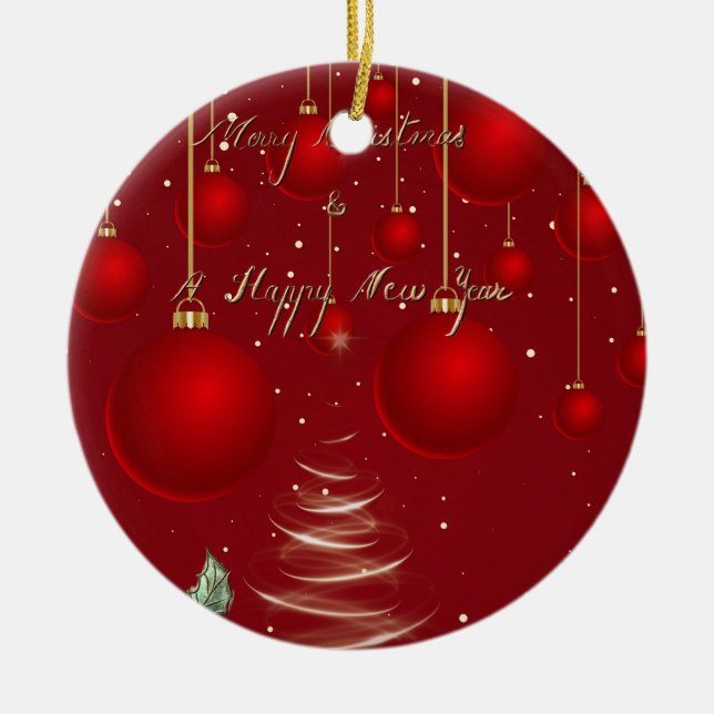  Classic Red Christmas Ornaments Christmas  Keramik Ornament (Vorne)