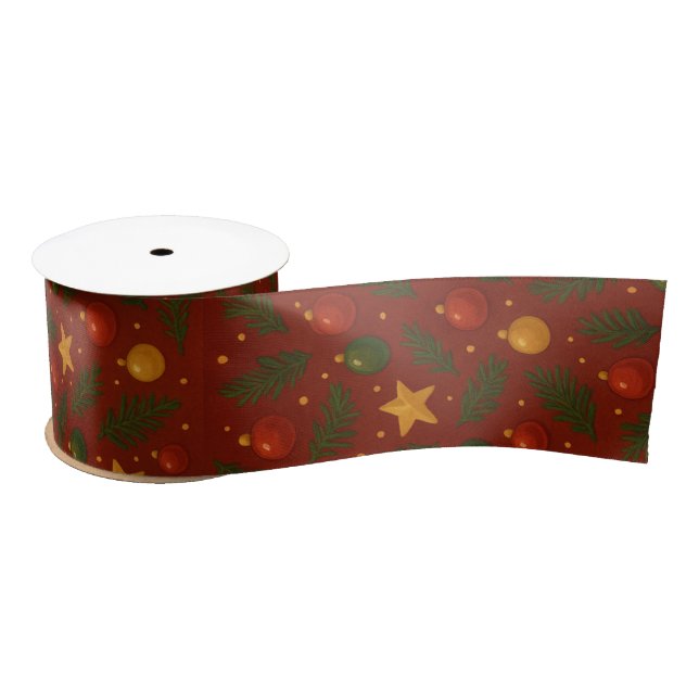 Classic Red Christmas Satin Ribbon - festliches Ge Satinband (Spule)