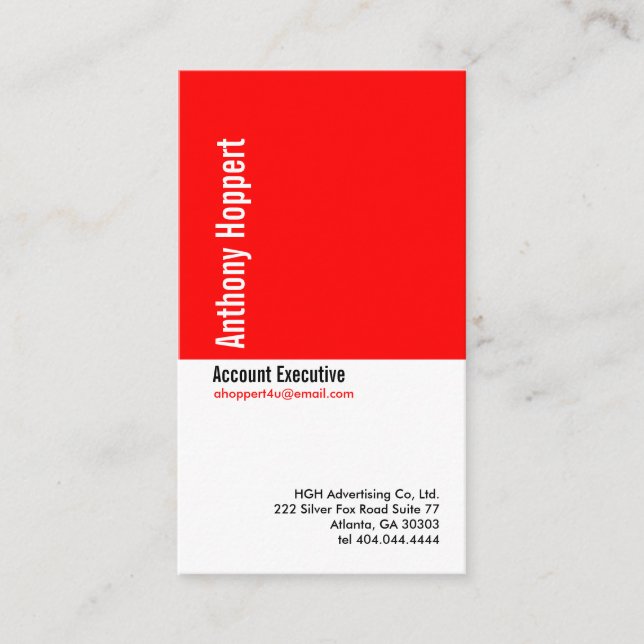 Classic Red Divider Business Card 2 Visitenkarte (Vorderseite)