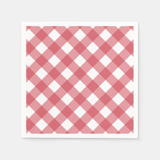 Classic Red Gingham GRILLEN Summer Party Napkins Serviette (Vorderseite)