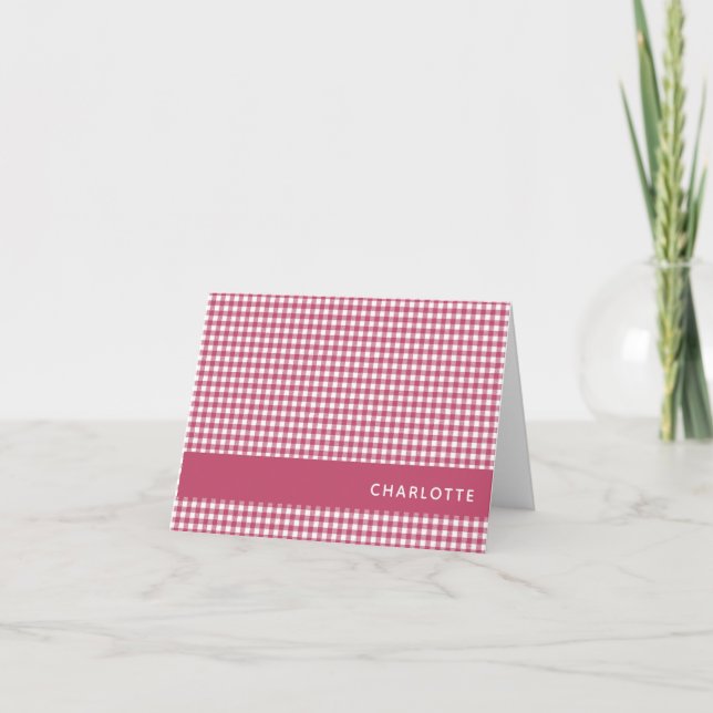 Classic Red Gingham Kariert Pattern Personalisiert (Vorderseite)