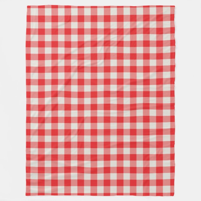 Classic Red Gingham Karo Pattern Fleecedecke (Vorderseite)