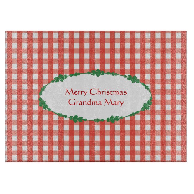 Classic Red Gingham Karo Pattern Schneidebrett (Vorderseite)