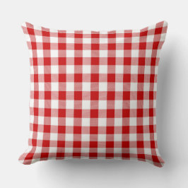 Classic Red Gingham Pattern Throw Kissen