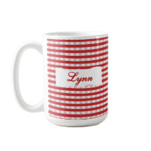 Classic Red Gingham Personalized Name 