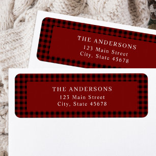 Classic Red Gingham Rücksendeadresse