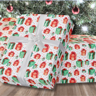 Classic Red Green Holiday Weihnachten Geschenkpapier