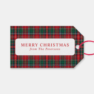 Classic Red & Green Plaid Christmas Geschenkanhänger
