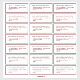 Classic Red Guest Mailing Labels 21 pro Blatt
