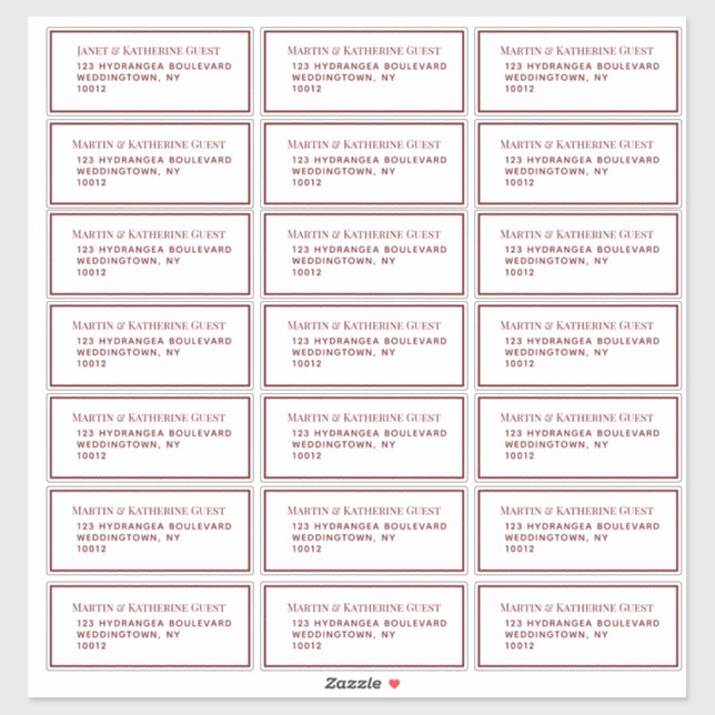 Classic Red Guest Mailing Labels 21 pro Blatt (Blatt)