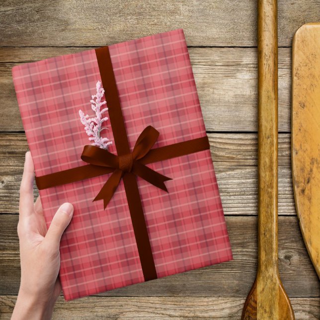 Classic Red Kariert Christmas Wrapping Paper Geschenkpapier (Red Plaid Gift Wrap)