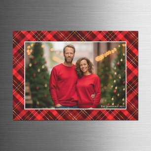 Classic Red Kariert Tartan Foto Magnet