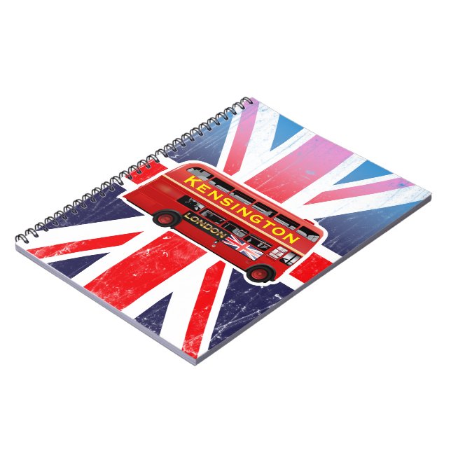 Classic Red London Doppeldecker Bus Notebook Notizblock (Linke Seite)