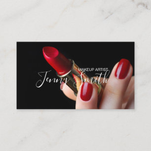 Classic Red Makeup Artist Business Card Visitenkarte