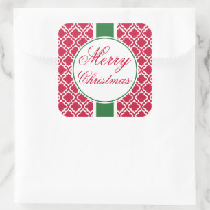 Classic Red Merry Weihnachtsgeschenke Aufkleber