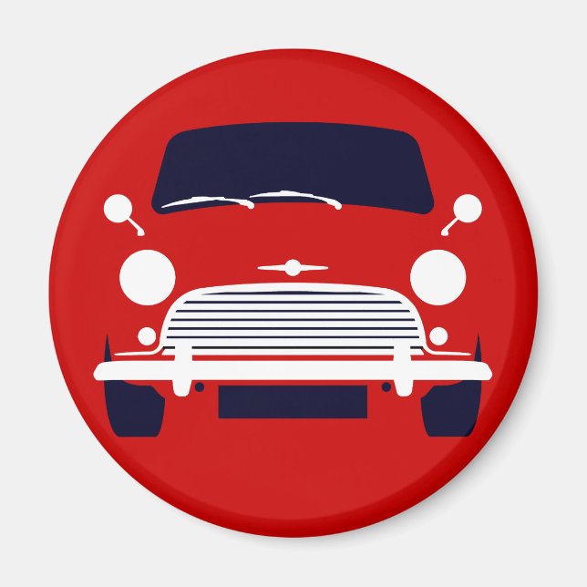 Classic Red Morris Mini Cooper Magnet (Vorne)