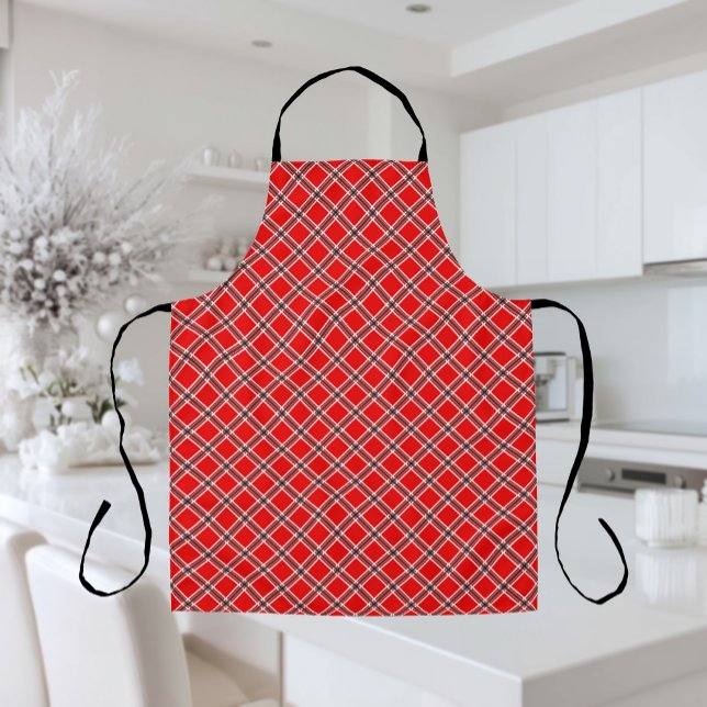 Classic Red Plaid Pattern Farmhouse Style Kitchen Schürze (Von Creator hochgeladen)