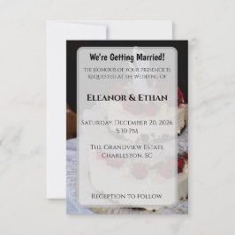 Classic Red Rose Wedding Cake Topper Elegant  Einladung