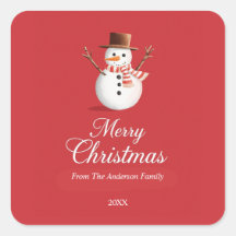 Classic Red Snowman Familie Weihnachten