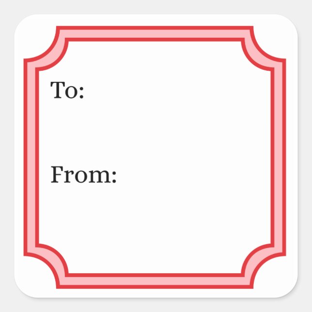 Classic Red Square Sticker (Vorderseite)