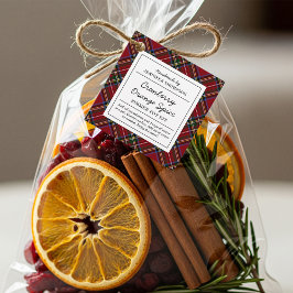 Classic Red Tartan Holiday Simmer Pot Kit Geschenkanhänger