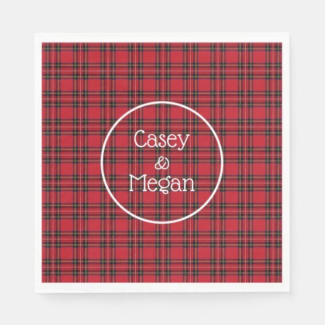 Classic Red Tartan Kariert Paper Napkin Serviette (Vorderseite)