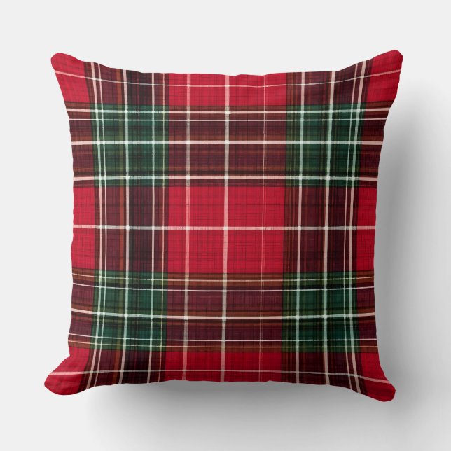Classic Red Tartan Plaid Throw Pillow  Kissen (Vorderseite)