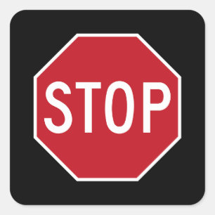 Classic Red USA Stopp Sign Road Black Stickers