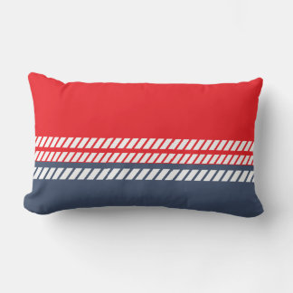 Classic Red White and Blue with Stripes  Lendenkissen