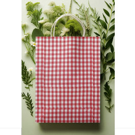 Classic Red & White Buffalo Check Gingham Pattern Kleine Geschenktüte