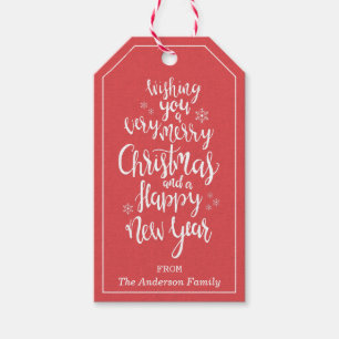 Classic Red White Frory Weihnachten Glück Neues Ja Geschenkanhänger