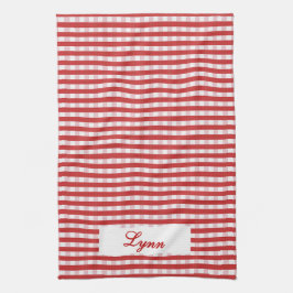 Classic Red & White Gingham | Personalized Name Geschirrtuch