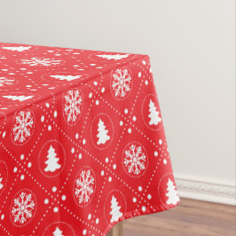 Classic Red White Snowflakes Weihnachtsbaumen Tischdecke