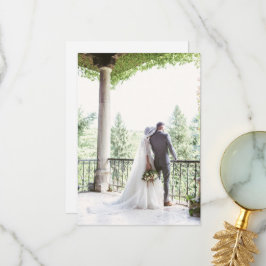 Classic Regency Blue Cameo Wedding Foto Dankeskarte