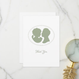 Classic Regency Green Cameo Wedding Dankeskarte