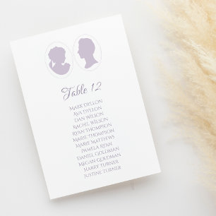 Classic Regency Lila Cameo Wedding Tischnummer