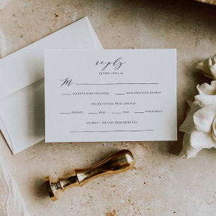 Classic Reply Enclosure Card Wedding Meal J102 Dankeskarte