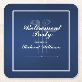 Classic Retirement Golf Thema Green Blue Rechteckiger Pappuntersetzer