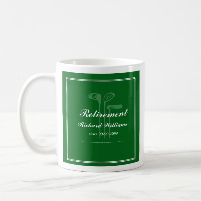 Classic Retirement Golf Thema Grün Kaffeetasse (Links)