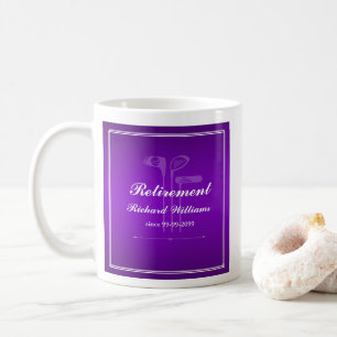 Classic Retirement Golf Thema Lila Weiß Kaffeetasse
