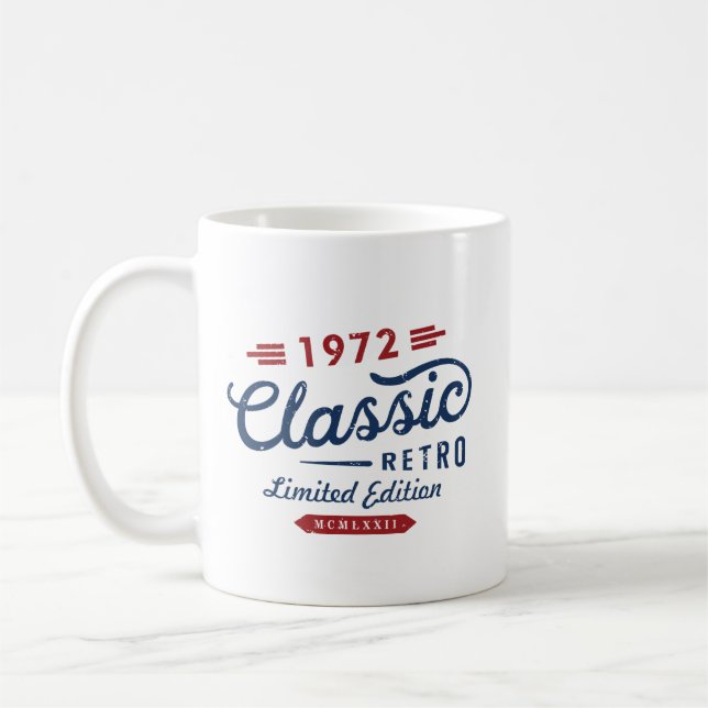 Classic Retro 1972 Limited Edition T - Shirt Truck Kaffeetasse (Links)