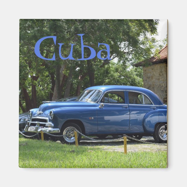 Classic Retro American Cars in Kuba Magnet (Vorne)