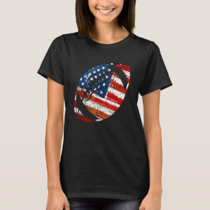Classic Retro American Flag Football 4. Juli F T-Shirt