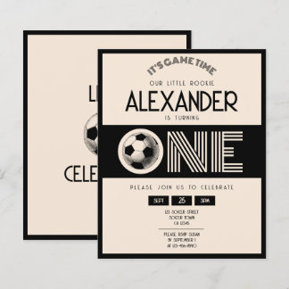 Classic Retro Black Soccer Budget 1. Geburtstag