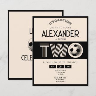 Classic Retro Black Soccer Budget 2. Geburtstag