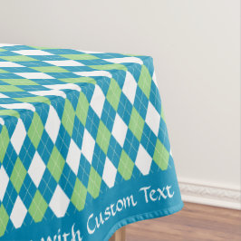 Classic Retro Blue Lime Green Raute Diamond Tischdecke