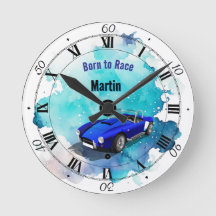 Classic Retro Blue Sports Car Geburtstagsabenteuer