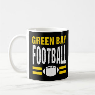 Classic Retro Green Bay Football Wisconsin Green B Kaffeetasse