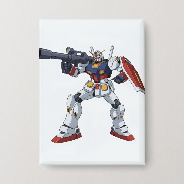 Classic Retro RX-78-2 Gundam Mecha Anime Illustrat Button (Vorderseite)